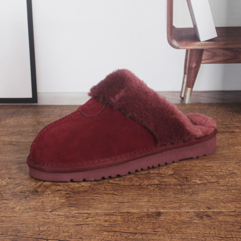 cowhide warm slippers, view 15 - MRSLM