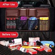 pu leather car trunk organizer, view 7 - MRSLM