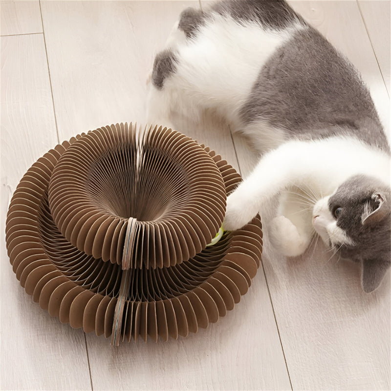corrugated paper cat scratching ball, view 7 - MRSLM