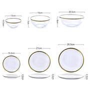 nordic glass dinner plates set, view 2 - MRSLM