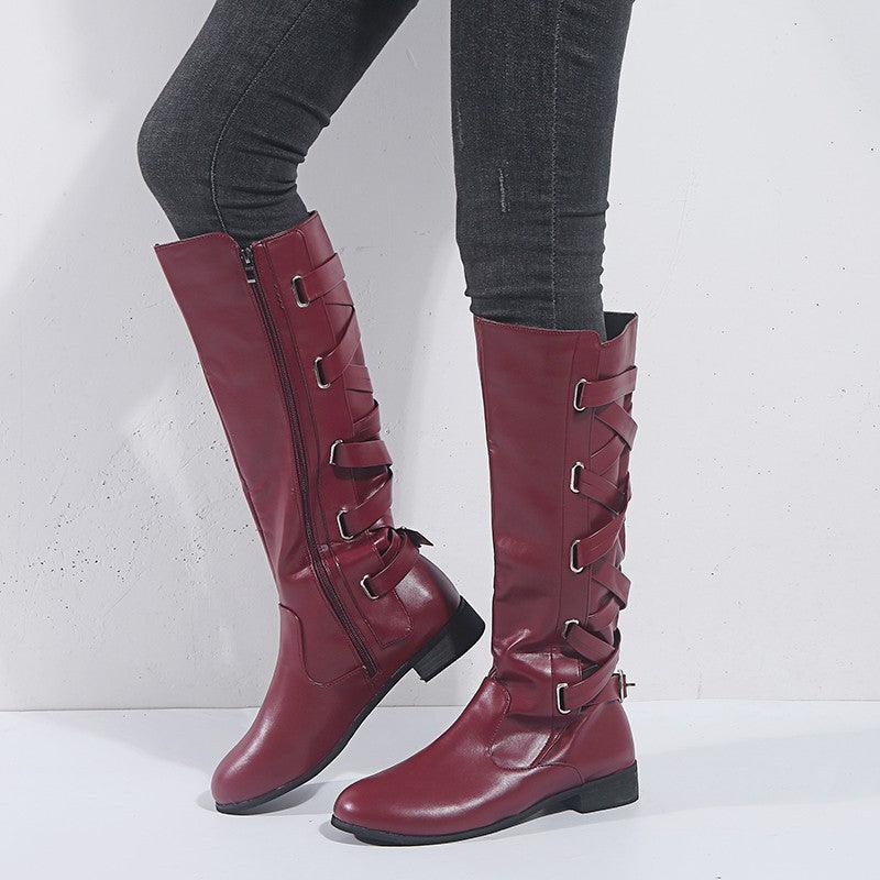 back strapped rider high boots, view 6 - MRSLM