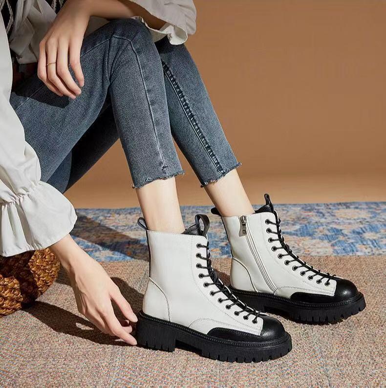 Women's platform lace-up ankle boots - MRSLM