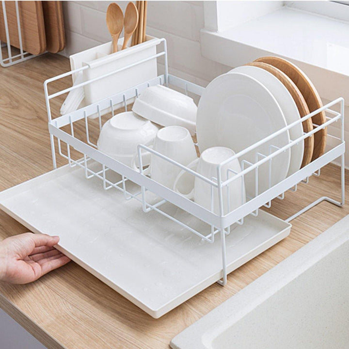 Dish Drainer Cutlery Holder Utensils Drying Rack Kitchen Storage Organizer Tool - MRSLM