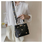 Rivet rhombus bucket messenger bag, view 5 - MRSLM