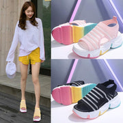 rainbow sole mid-heel slip-on sports sandals - MRSLM