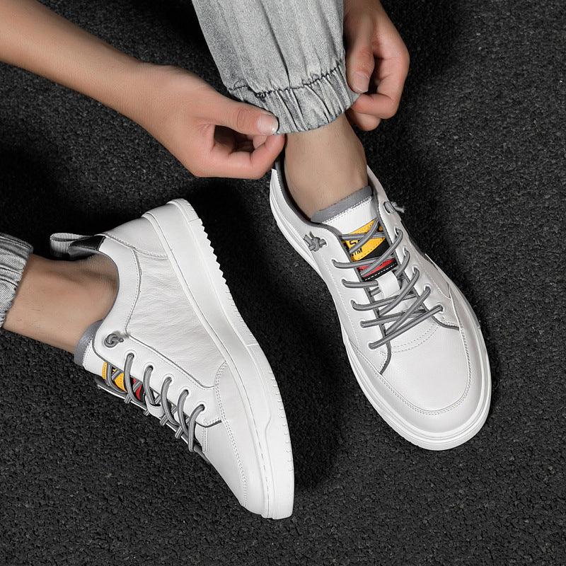 men's all-match leather low-top sneakers, view 5 - MRSLM