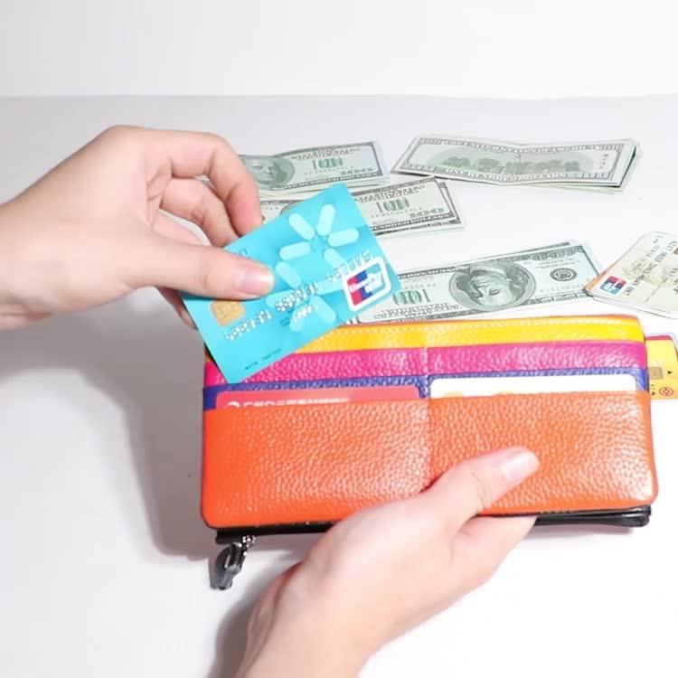 Ladies long RFID leather wallet - MRSLM