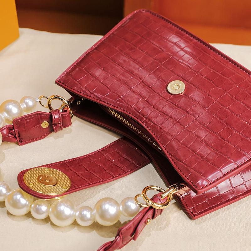 beaded armpit baguette bag, view 2 - MRSLM