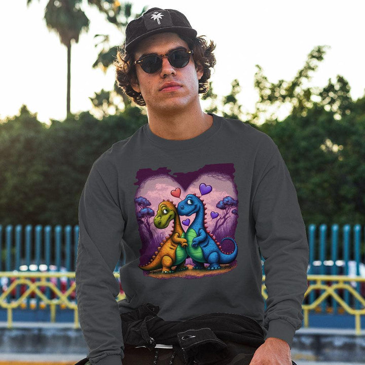 Love Sweatshirt - Dinosaur Crewneck Sweatshirt - Colorful Sweatshirt - MRSLM