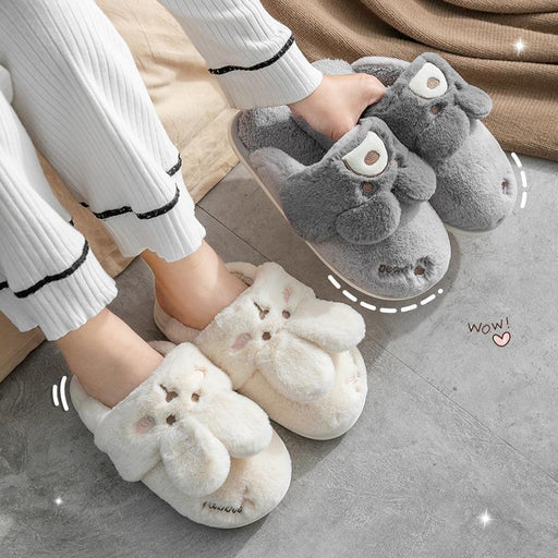 rabbit plush indoor slippers - MRSLM
