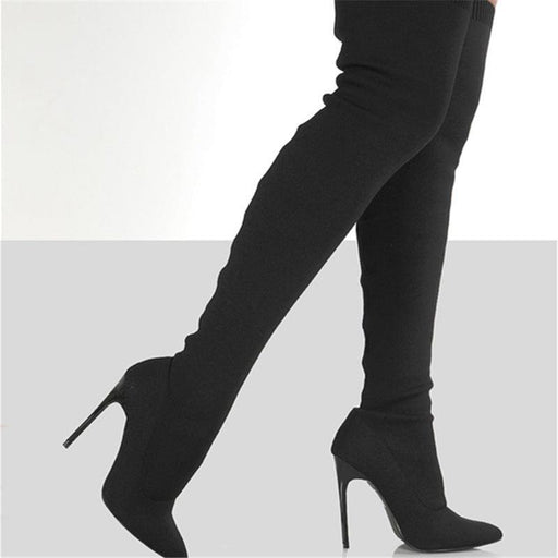 women's knit over-the-knee boots - MRSLM