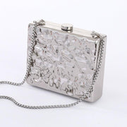 single shoulder embossed evening bag, view 2 - MRSLM