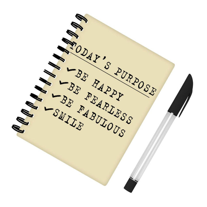 Today's Purpose Spiral Notebook - Quote Notebook - Graphic Notebook - MRSLM