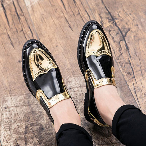 Men's casual bright PU leather shoes - MRSLM