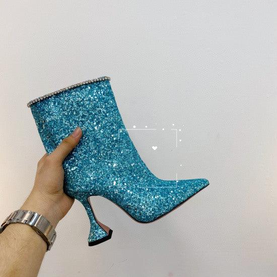 Women's high heel pointed toe ankle boots, view 5 - MRSLM