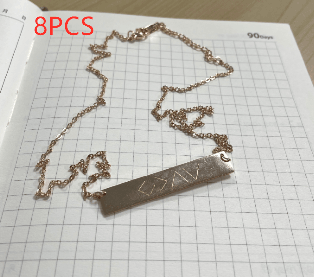 horizontal bar pendant necklace, view 8 - MRSLM