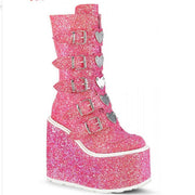 Platform boots with side zip, view 4 - MRSLM