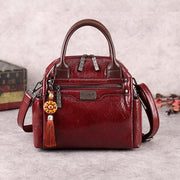retro oil wax PU handbag, view 5 - MRSLM