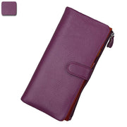 Ladies long RFID leather wallet, view 7 - MRSLM