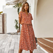 women's polka dot cotton dress, view 2 - MRSLM