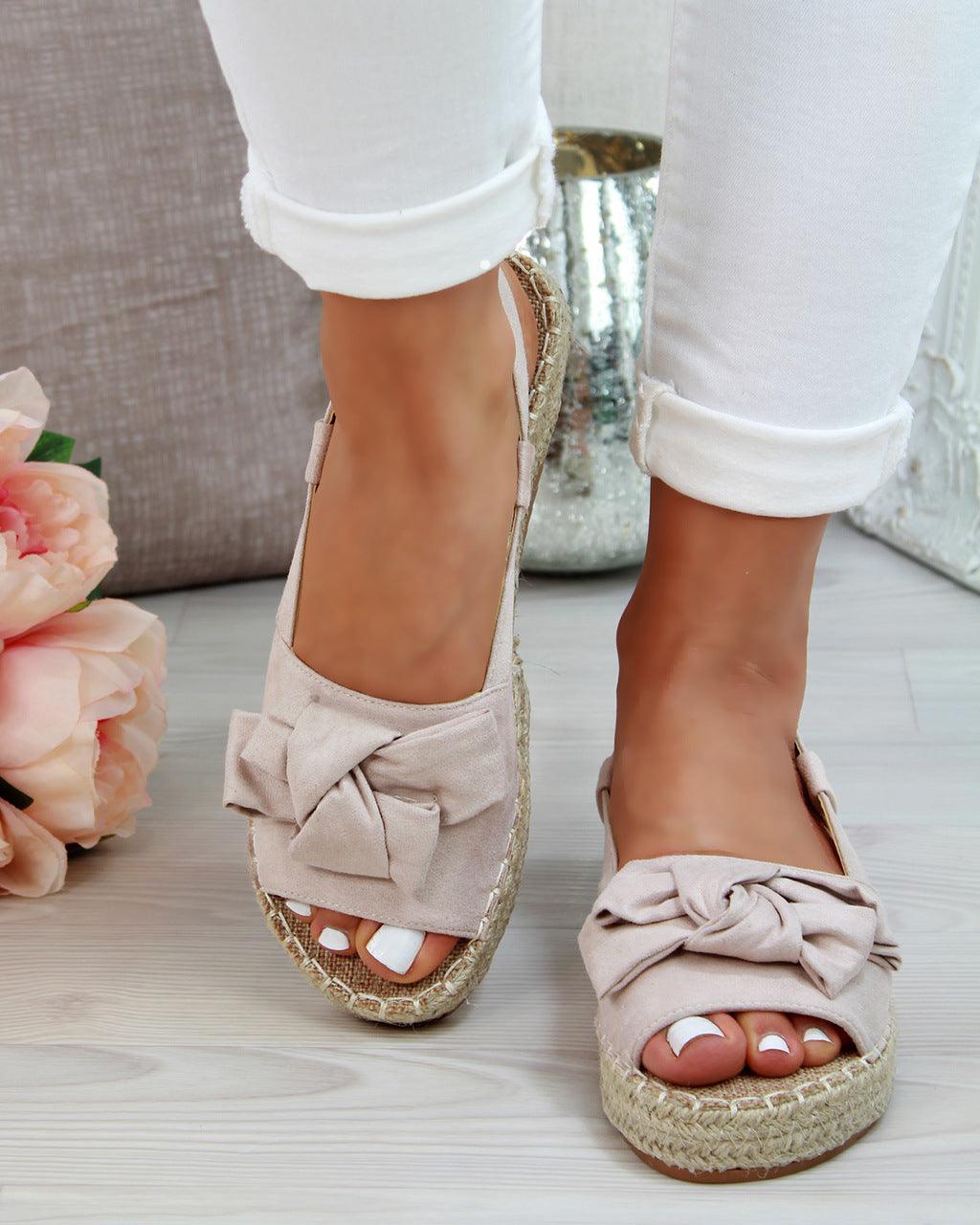Bow Sandals Women's Thick Bottom Peep Toe Buckle