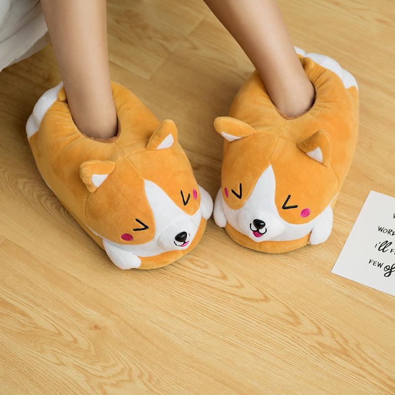 Cartoon koi dog plush slippers, view 2 - MRSLM