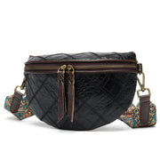 leather ethnic stitching crossbody bag, view 7 - MRSLM