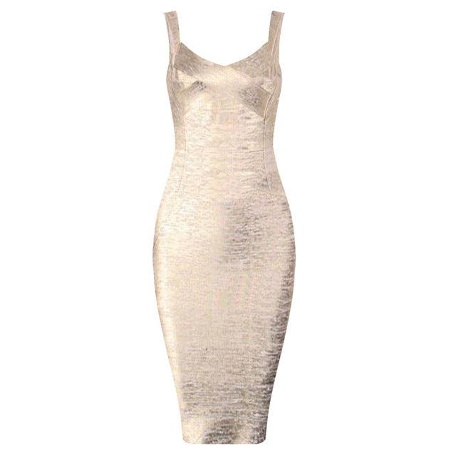 bodycon v-neck evening dress, view 6 - MRSLM