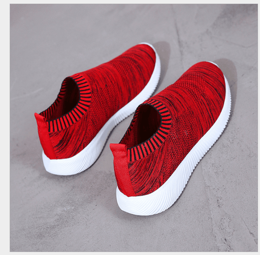 Women's knit round toe flat shoes, view 4 - MRSLM