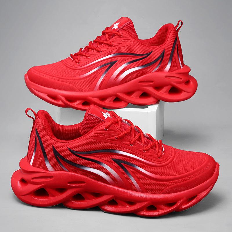 Men's sports mesh running shoes, flame pattern, view 9 - MRSLM