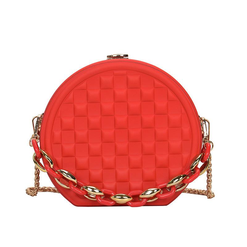 round lattice chain pouch bag, view 13 - MRSLM