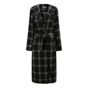 women's long plaid coat with belt, view 2 - MRSLM