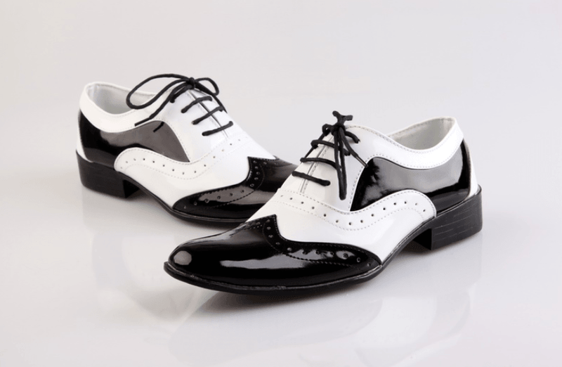 Men's black and white fashion slip-on shoes - MRSLM