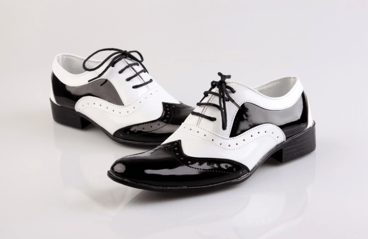 Black-and-white fashionable men's shoes - MRSLM