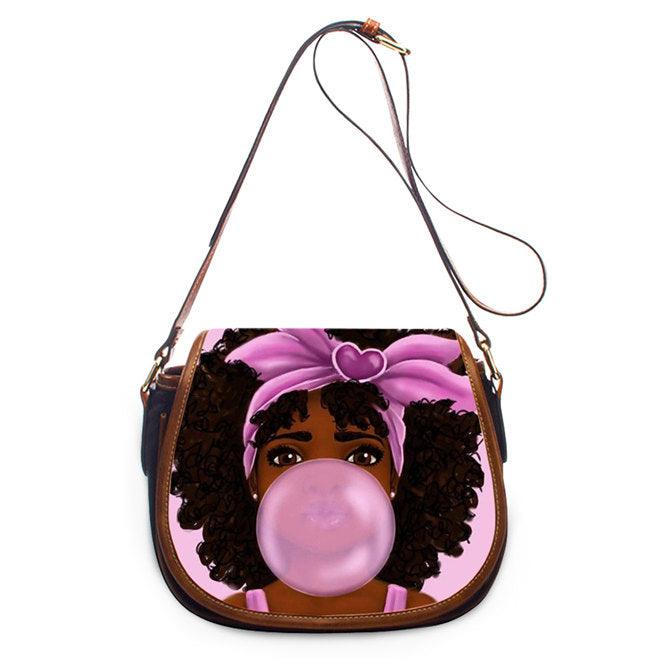 printed PU shell messenger bag, view 5 - MRSLM