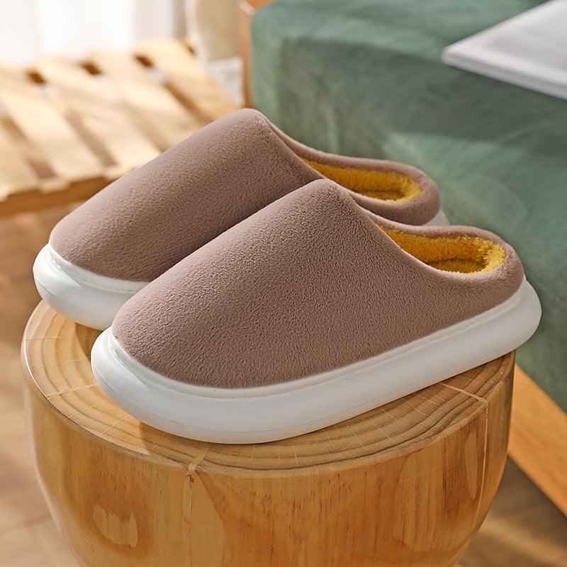 Couples Home Warm Plush Step-on Slippers - MRSLM