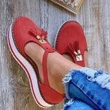 fringed platform sandals, view 7 - MRSLM