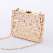 single shoulder embossed evening bag, view 9 - MRSLM