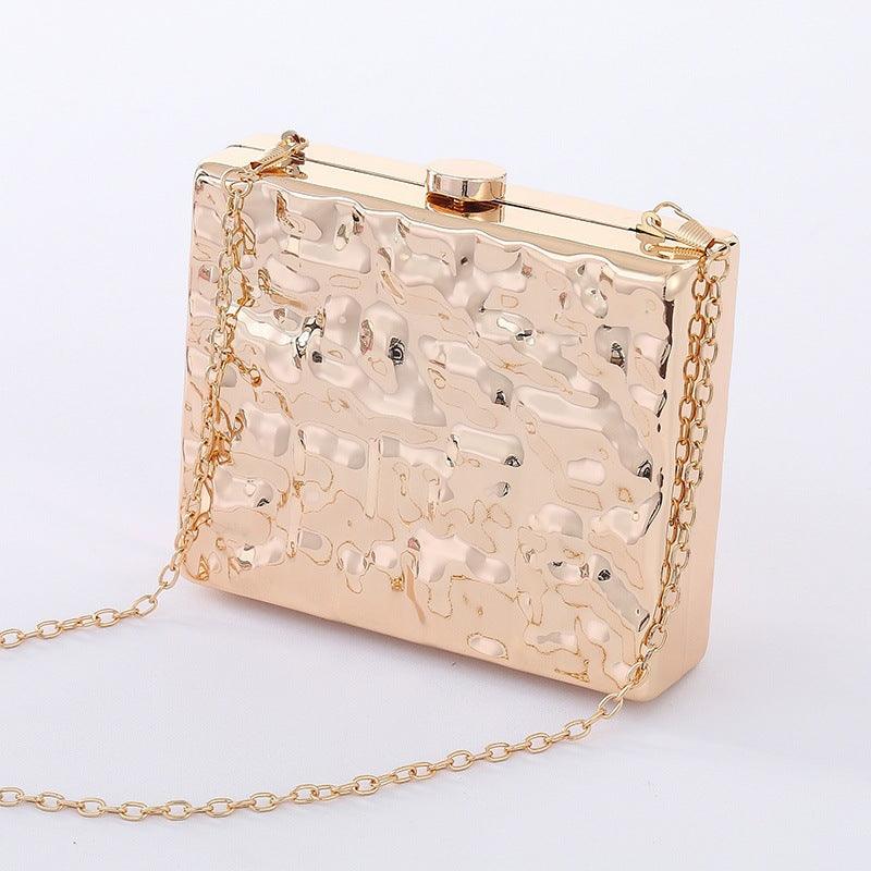 single shoulder embossed evening bag, view 9 - MRSLM