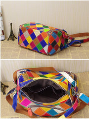 patchwork leather shoulder bag, view 4 - MRSLM
