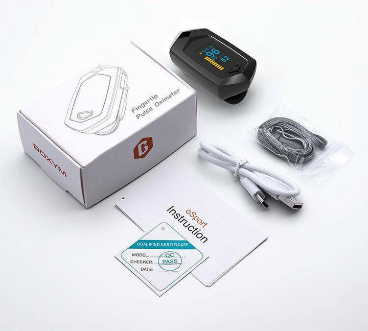 Finger Pulse Oximeter Pulsioximetro SpO2 PR OLED Rechargeable Oximeter Heart Rate Monitor - MRSLM