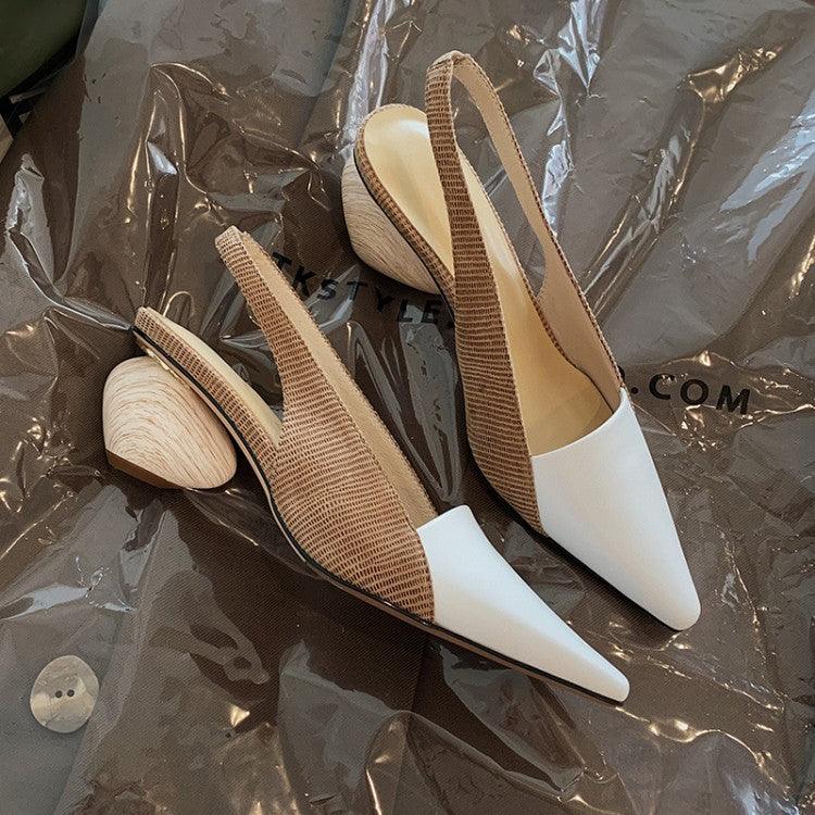 Pointed Toe Profiled Heel Sandals