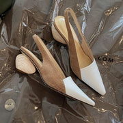 Pointed toe profiled heel sandals, view 2 - MRSLM