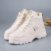 thick-soled plus velvet lace-up shoes - MRSLM