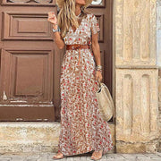 Women's V-neck floral dress, view 6 - MRSLM