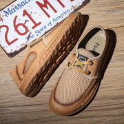 Men's summer hollow leather casual shoes, view 5 - MRSLM