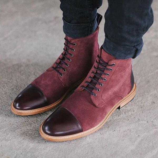 Men's short boots with flat wedge heel, view 2 - MRSLM