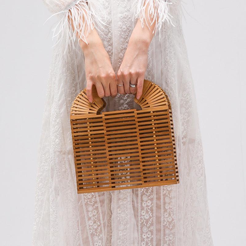 ladies handmade bamboo handbag, view 4 - MRSLM