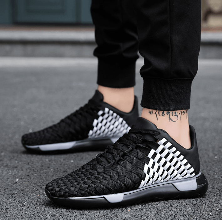 Summer pure hand-woven running shoes Korean version of the tide retro light breathable mesh shoes men's sports shoes 8213 - MRSLM