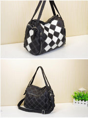 patchwork leather shoulder bag, view 9 - MRSLM